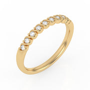 Demi-alliance 9 diamants ronds 0.13 carat or jaune 14 carats Célia